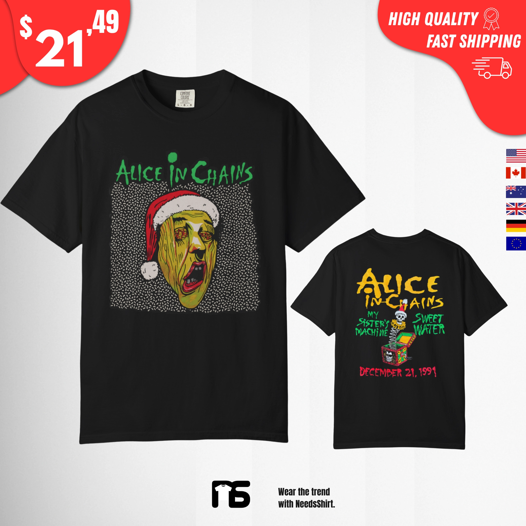 Alice in Chains Christmas 1991 Shirt