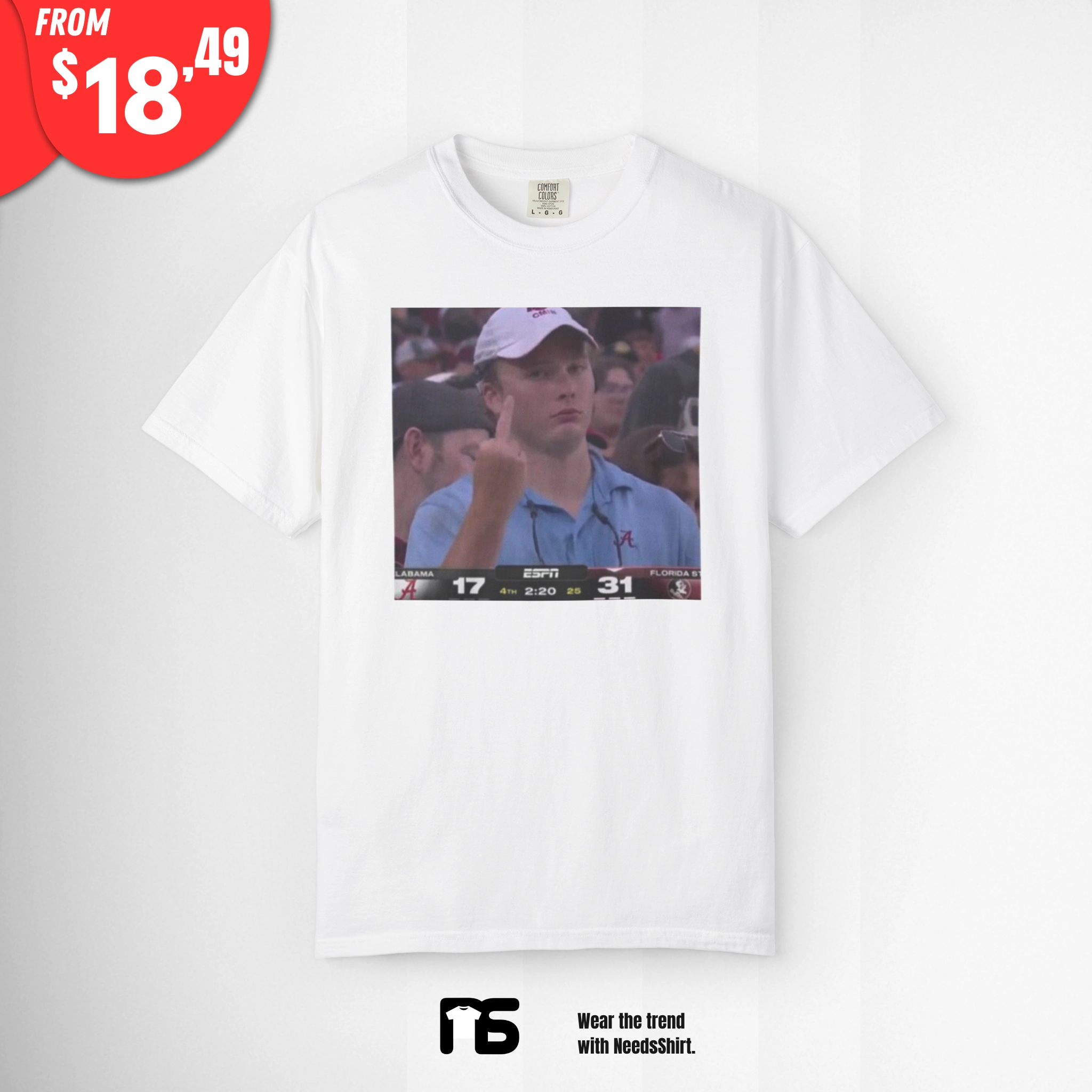 Angry Alabama Fan Middle Finger Shirt