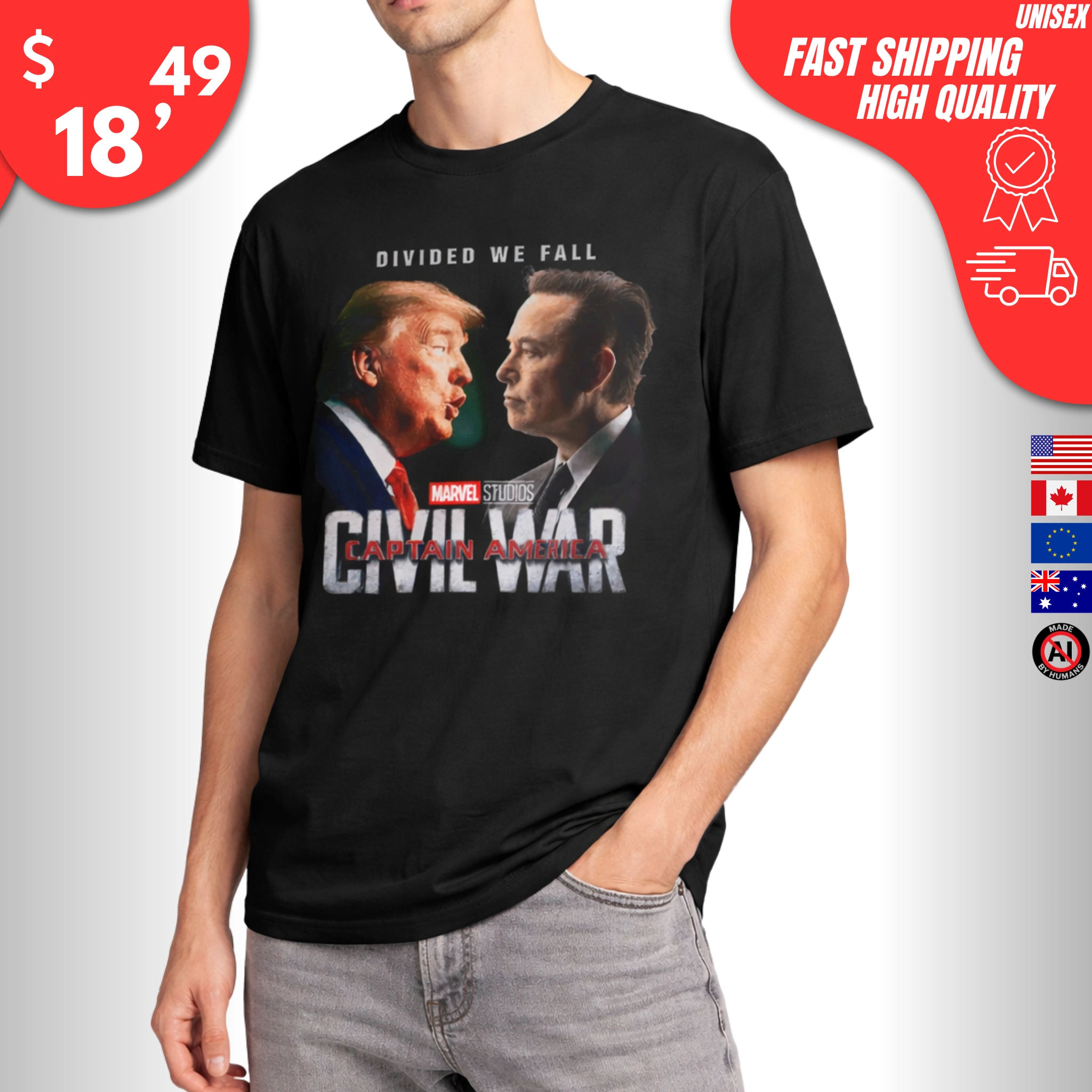 Civil War Trump vs Elon Shirt