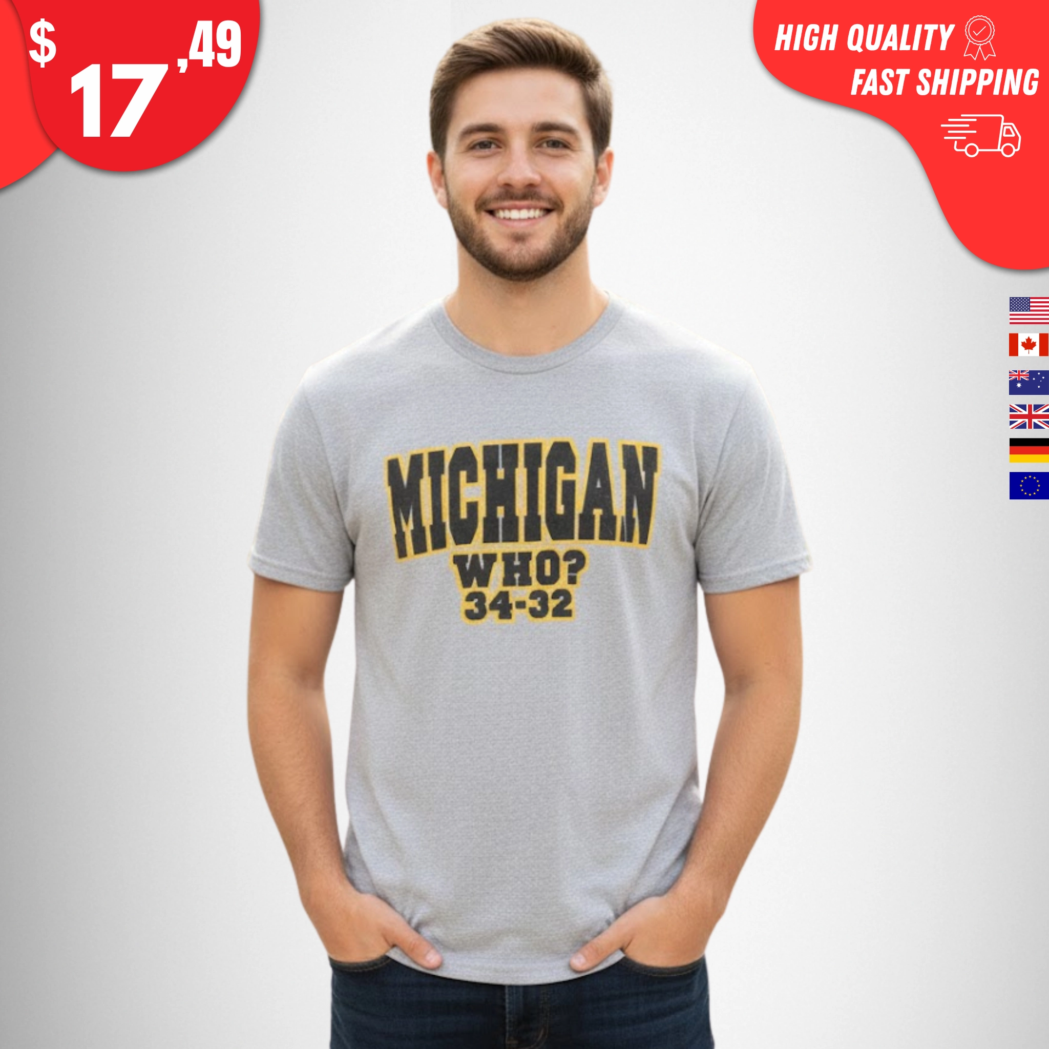 Michigan Who 34-32 Shirt
