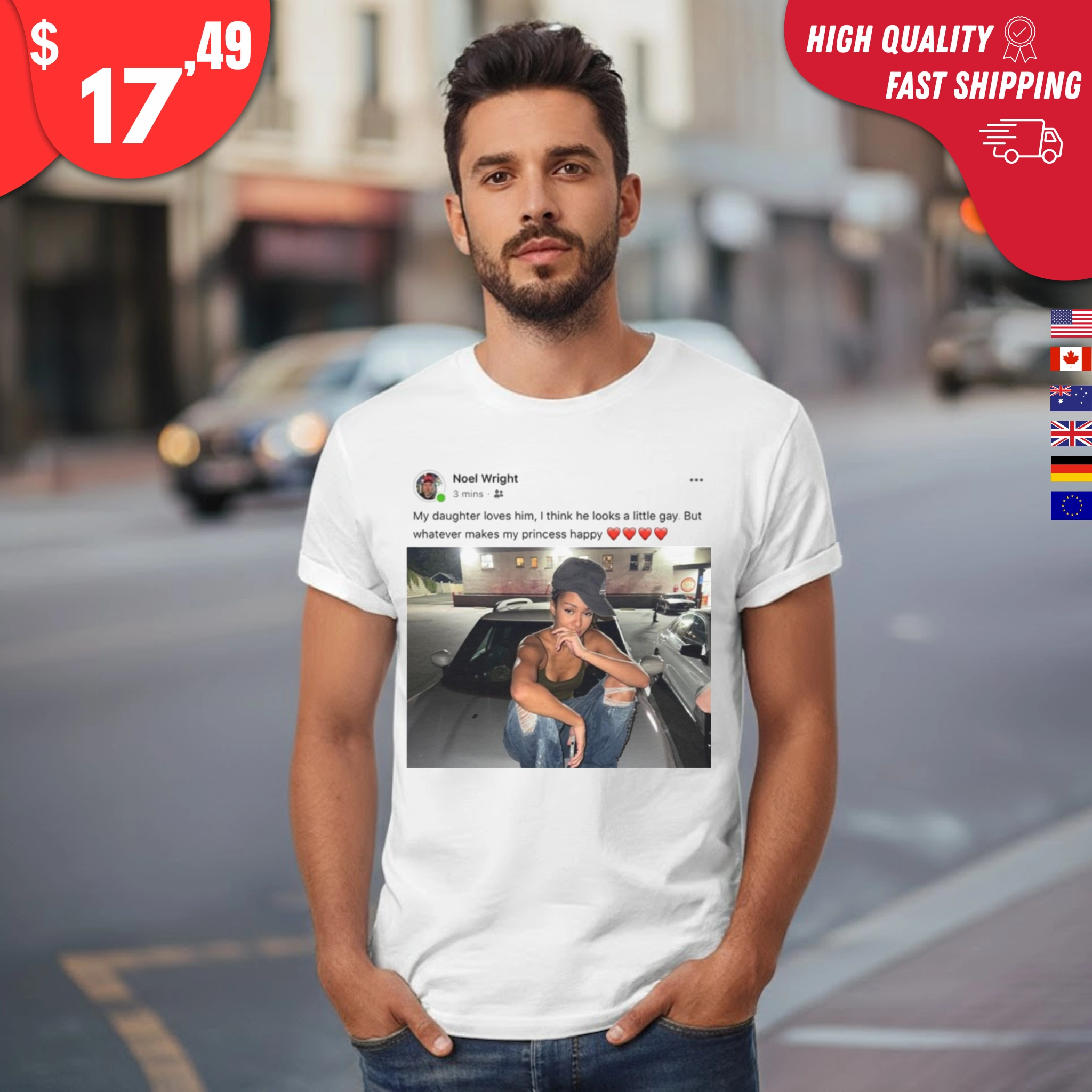 My Daughter Loves Him Noel Wright Meme Shirt