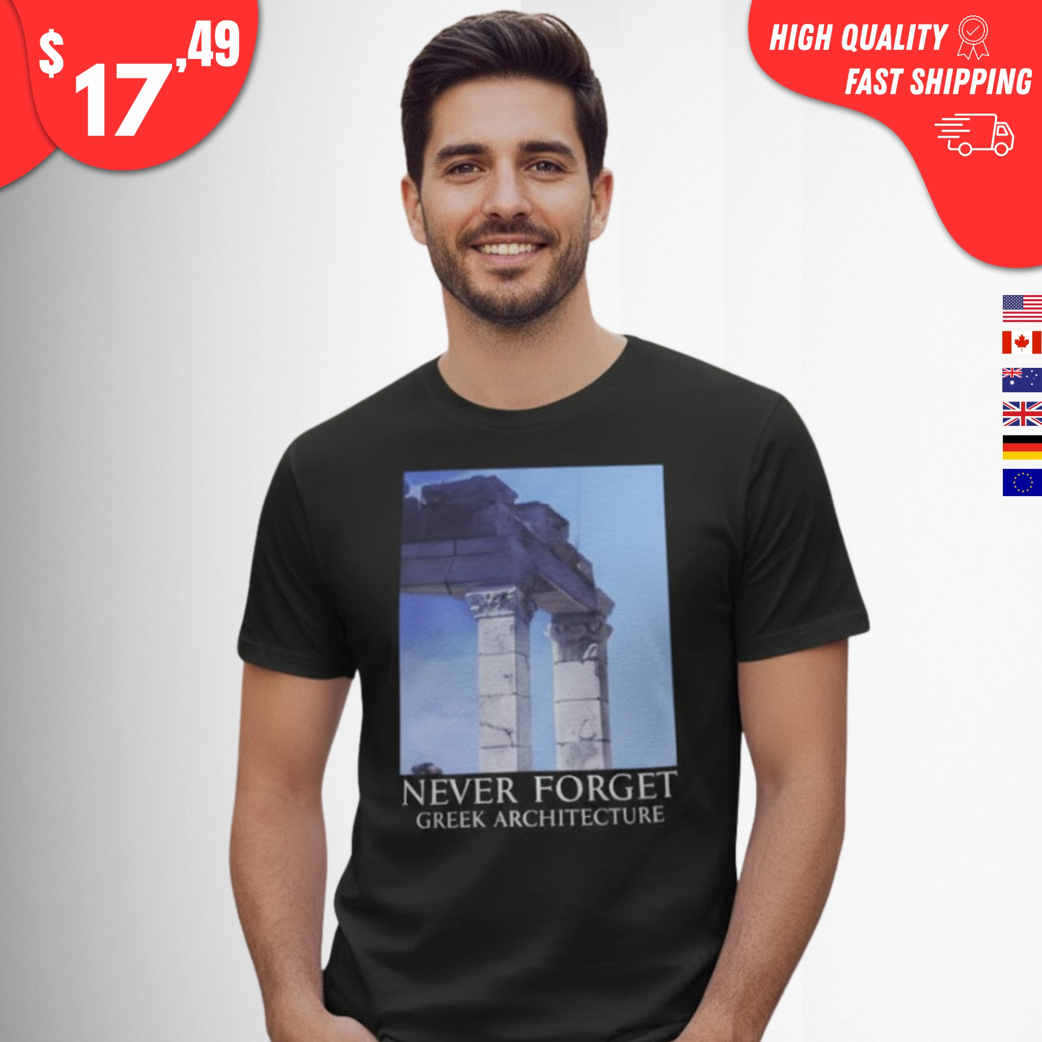 Never Forget Greek Architecture Shirt