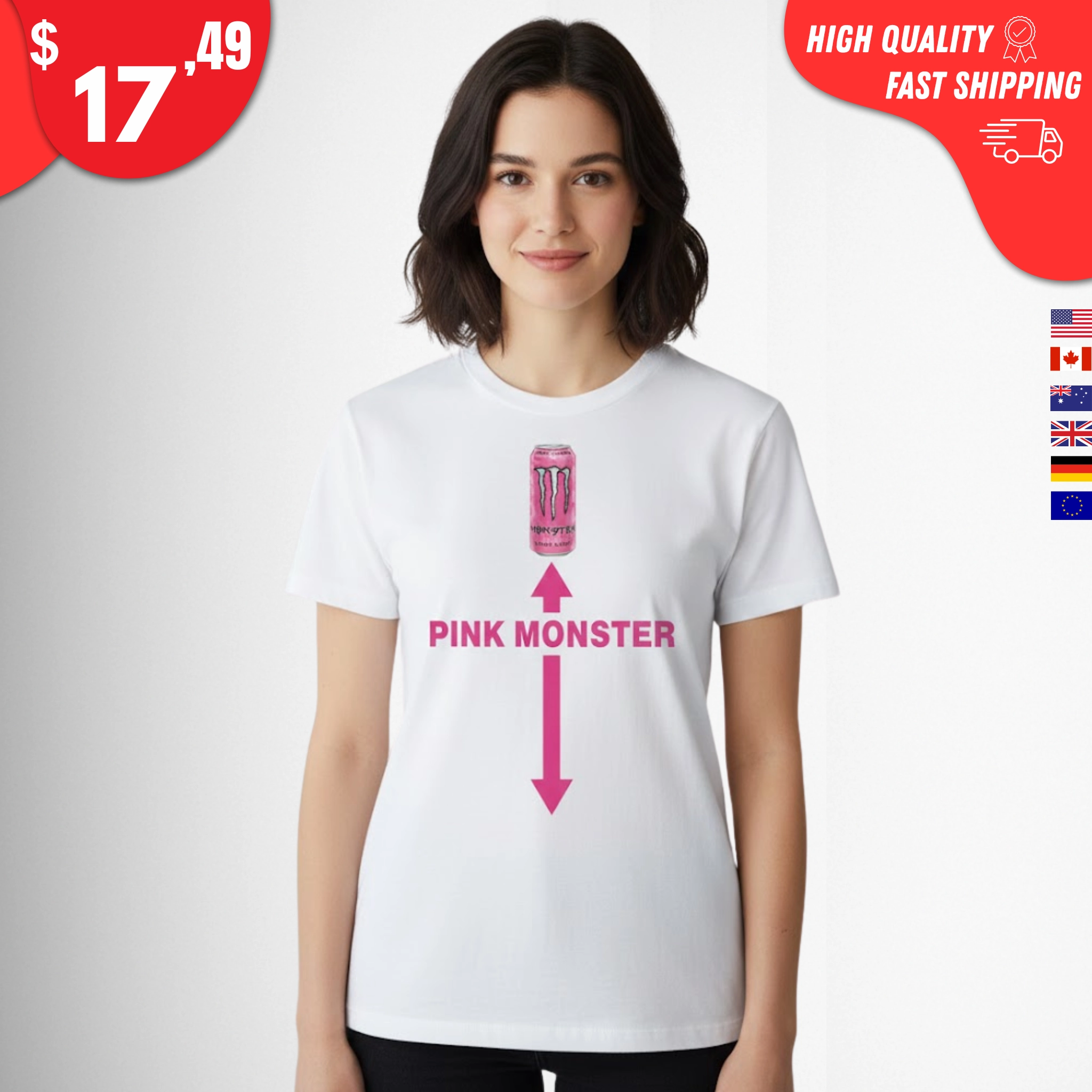 Pink Monster Energy Shirt